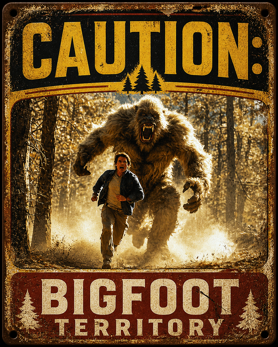 Caution Territory - Bigfoot Wall Art