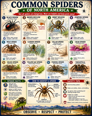 Chart - Common Spiders - Infographic Poster