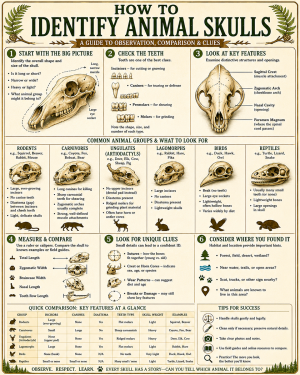 Chart - How to Identify Animal Skulls - Infographic Poster
