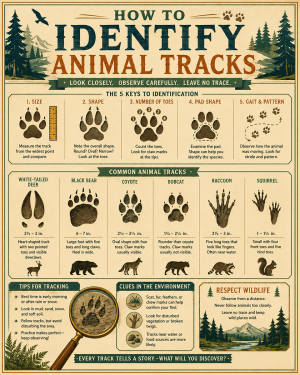 Chart - How to Identify Animal Tracks - Infographic Poster