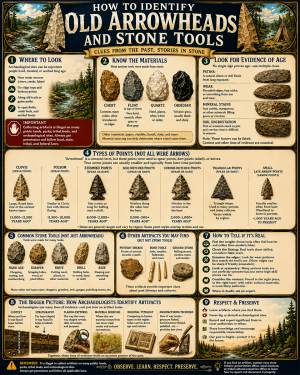 Chart - How to Identify Arrowheads - Dark Infographic Poster