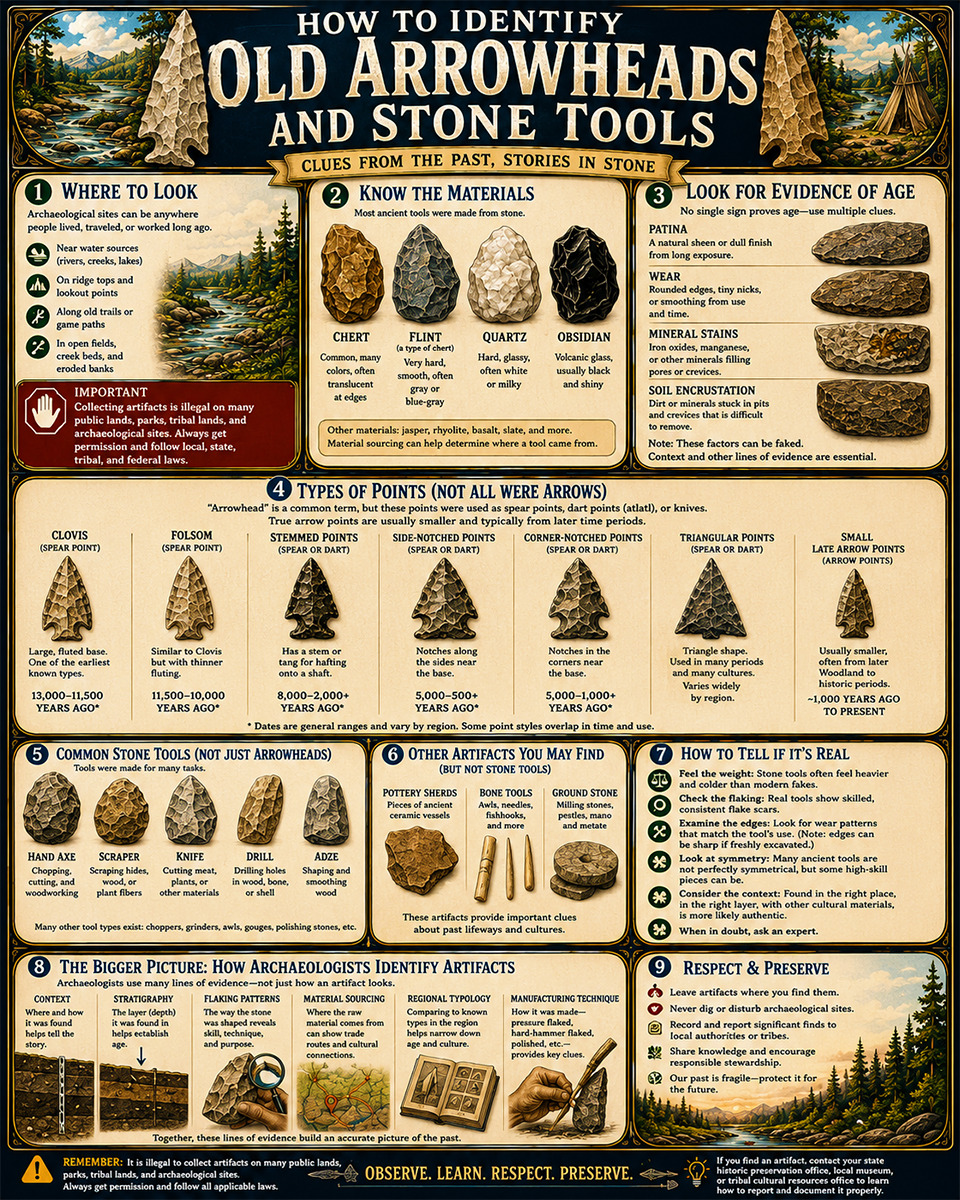Chart - How to Identify Arrowheads - Dark Infographic Poster
