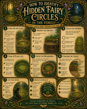 Chart - How to Identify Fairy Circles - Dark Infographic Poster