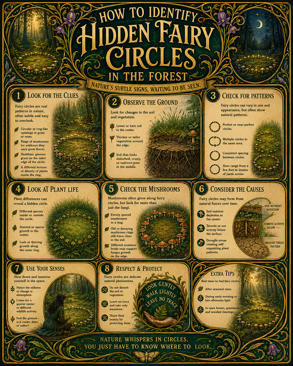 Chart - How to Identify Fairy Circles - Dark Infographic Poster