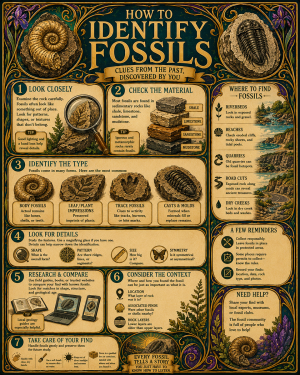 Chart - How to Identify Fossils - Infographic Poster