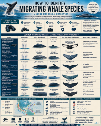 Chart - How to Identify Migrating Whale Species - Dark Infographic Poster