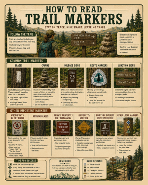 Chart - How to Read Trail Markers - Infographic Poster