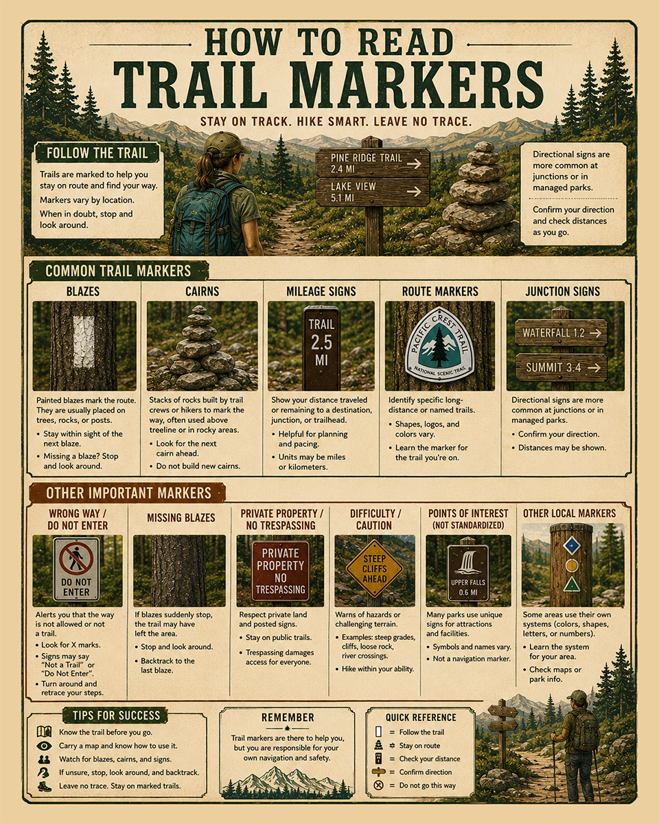 Chart - How to Read Trail Markers - Infographic Poster