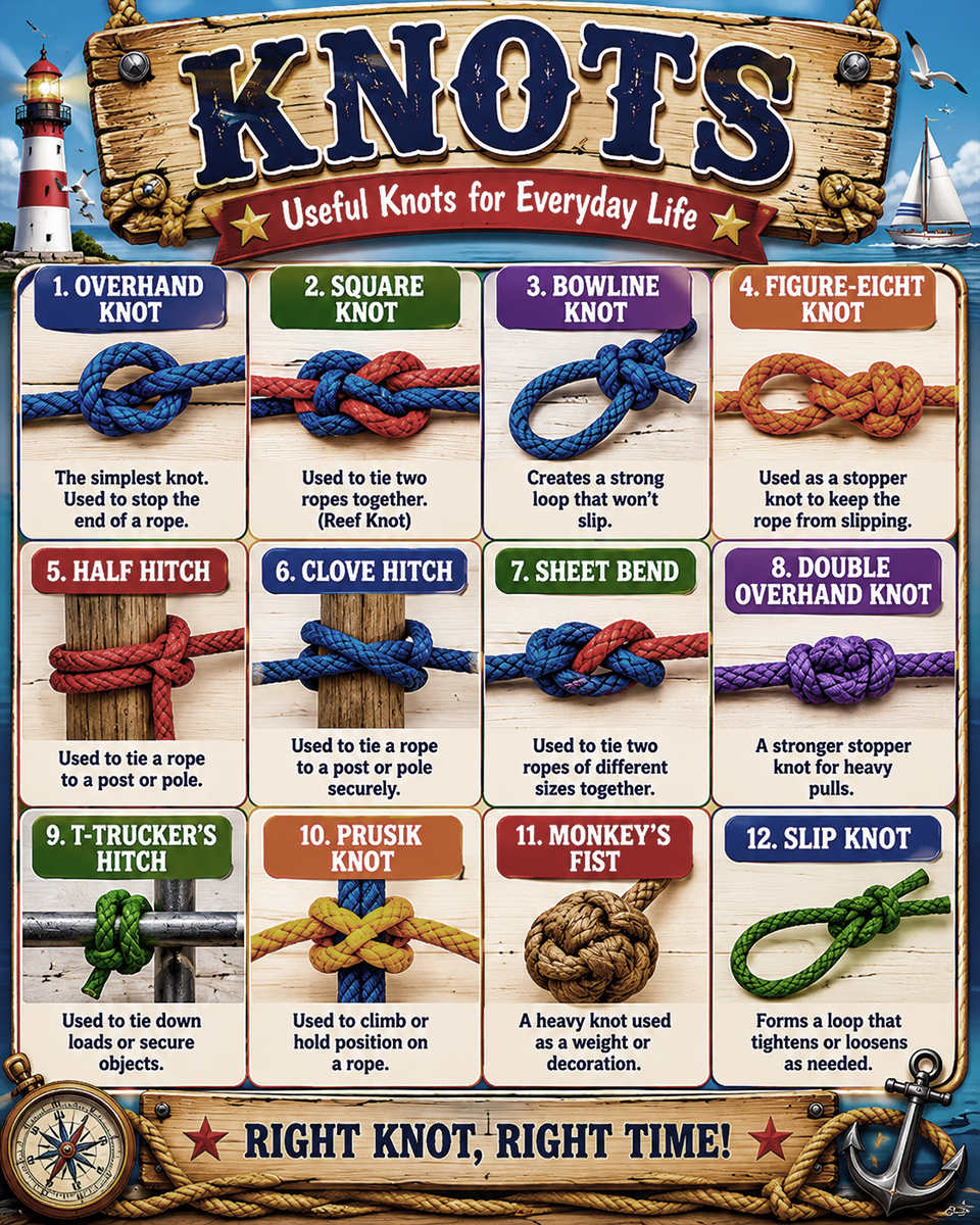 Chart - How to Tie Knots - Infographic Poster