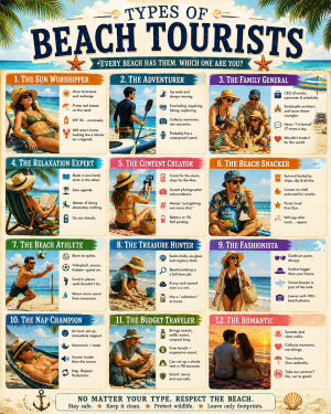 Chart - Types of Beach Tourists - Gift Shop Artwork