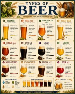 Chart - Types of Beer - Gift Shop Artwork