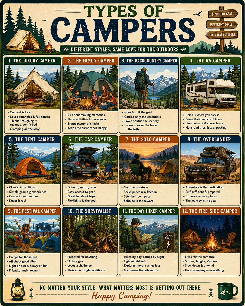 Chart - Types of Campers - Infographic Poster