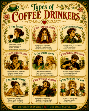 Chart - Types of Coffee Drinkers - Gift Shop Artwork