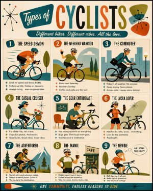 Chart - Types of Cyclists - Gift Shop Artwork