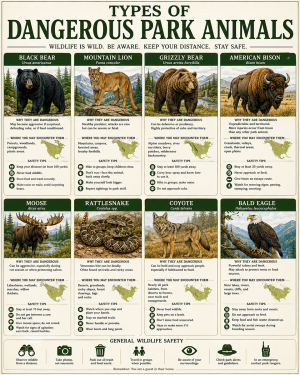 Chart - Types of Dangerous Park Animals - Infographic Poster