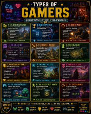 Chart - Types of Gamers - Gift Shop Artwork