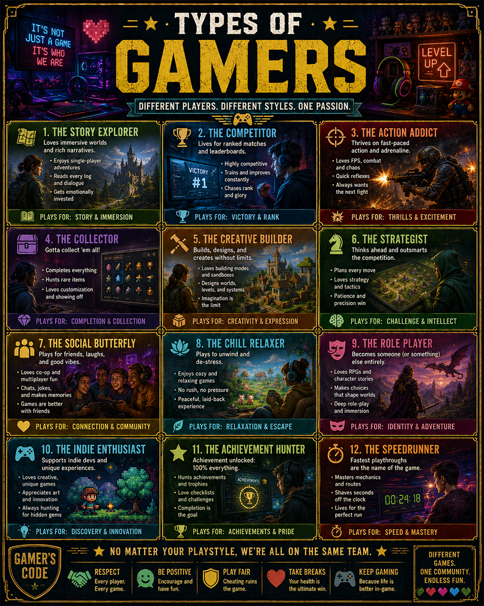 Chart - Types of Gamers - Gift Shop Artwork