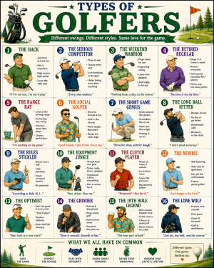Chart - Types of Golfers - Gift Shop Artwork