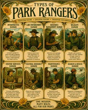 Chart - Types of Park Rangers - Infographic Poster