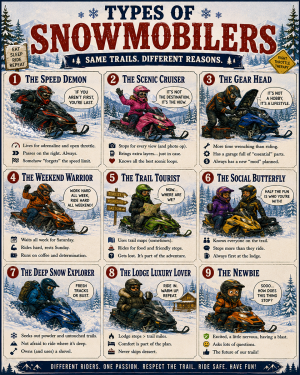 Chart - Types of Snowmobilers - Gift Shop Artwork