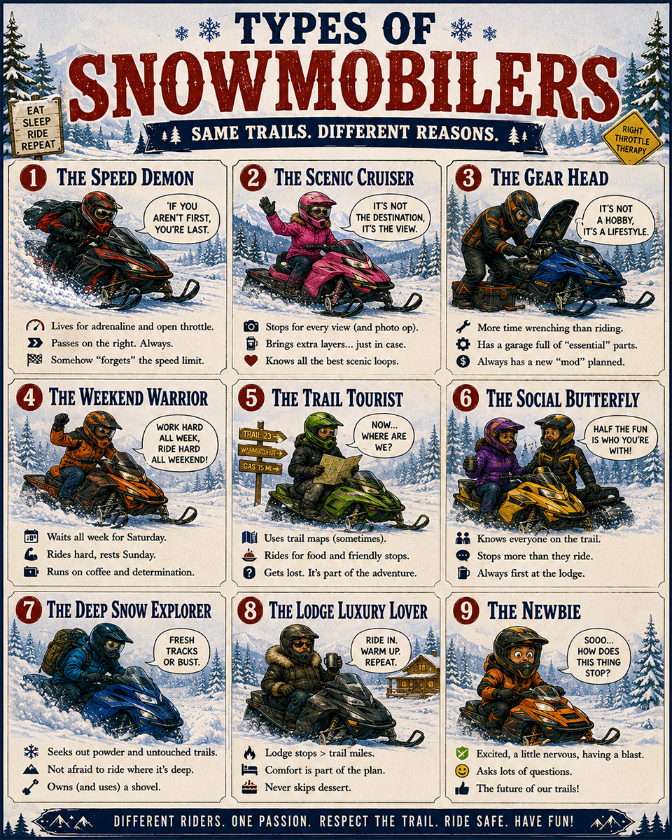 Chart - Types of Snowmobilers - Gift Shop Artwork