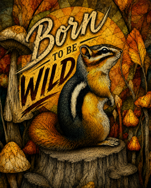 Chipmunk - Born to Be Wild - Wildlife Art Print