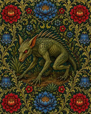 Chupacabra - Art Nouveau Cryptid Artwork