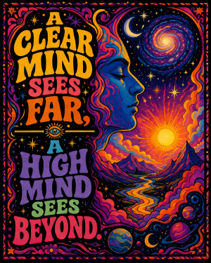 Clear Mind Celetial - Marijuana Poster
