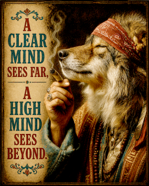 Clear Mind Mellow Wolf - Marijuana Poster