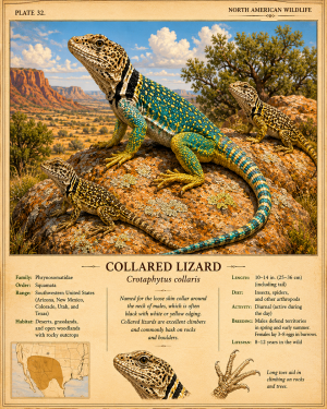 Collard Lizard - Vintage Wildlife Art - Antique Nature Illustration