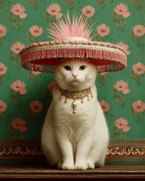 Conchita from San Diego - Cats in Hats Art Print