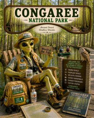 Congaree National Park Souvenir Art Print