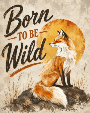 Content Red Fox - Born to Be Wild - Wildlife Art Print