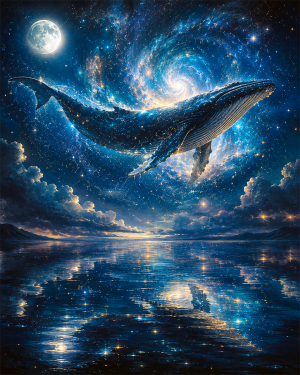 Cosmic Whale - Coastal Wall Art