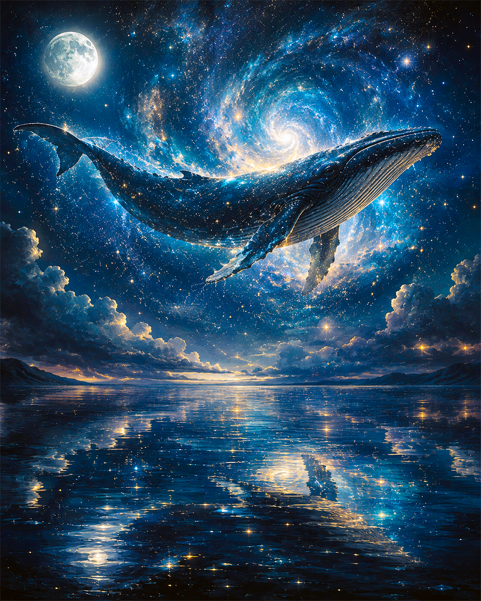 Cosmic Whale - Coastal Wall Art