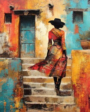 Cowgirl Raven Art Print Wholesale - Retail Ready Matted Western Wall Art for Retailers.png