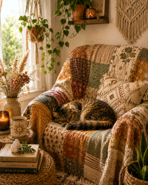 Cozy Cat - Cottagecore Art Prints