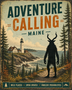 Cryptid Art - Maine - Adventure Calling