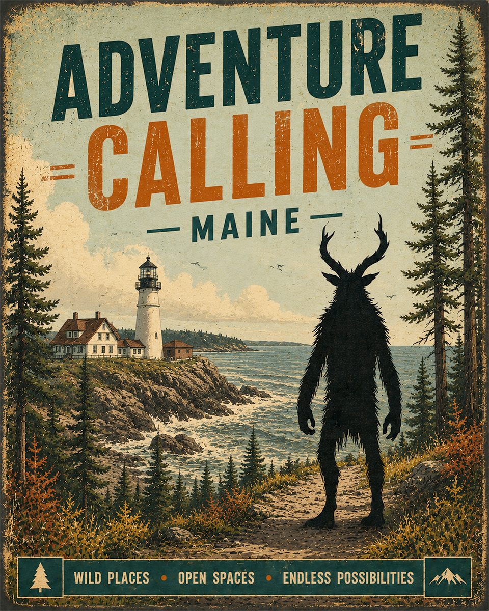 Cryptid Art - Maine - Adventure Calling