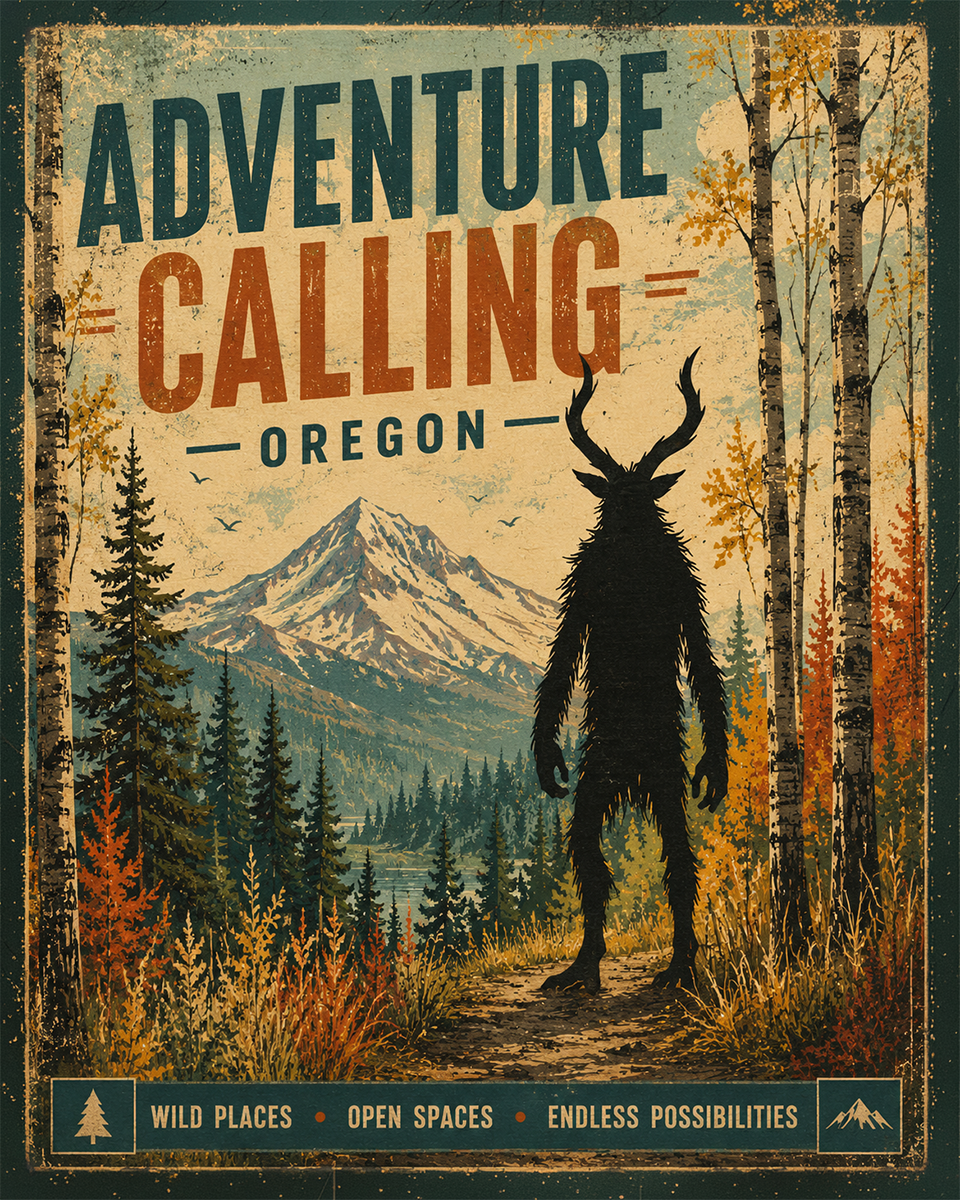 Cryptid Art - Oregon - Adventure Calling