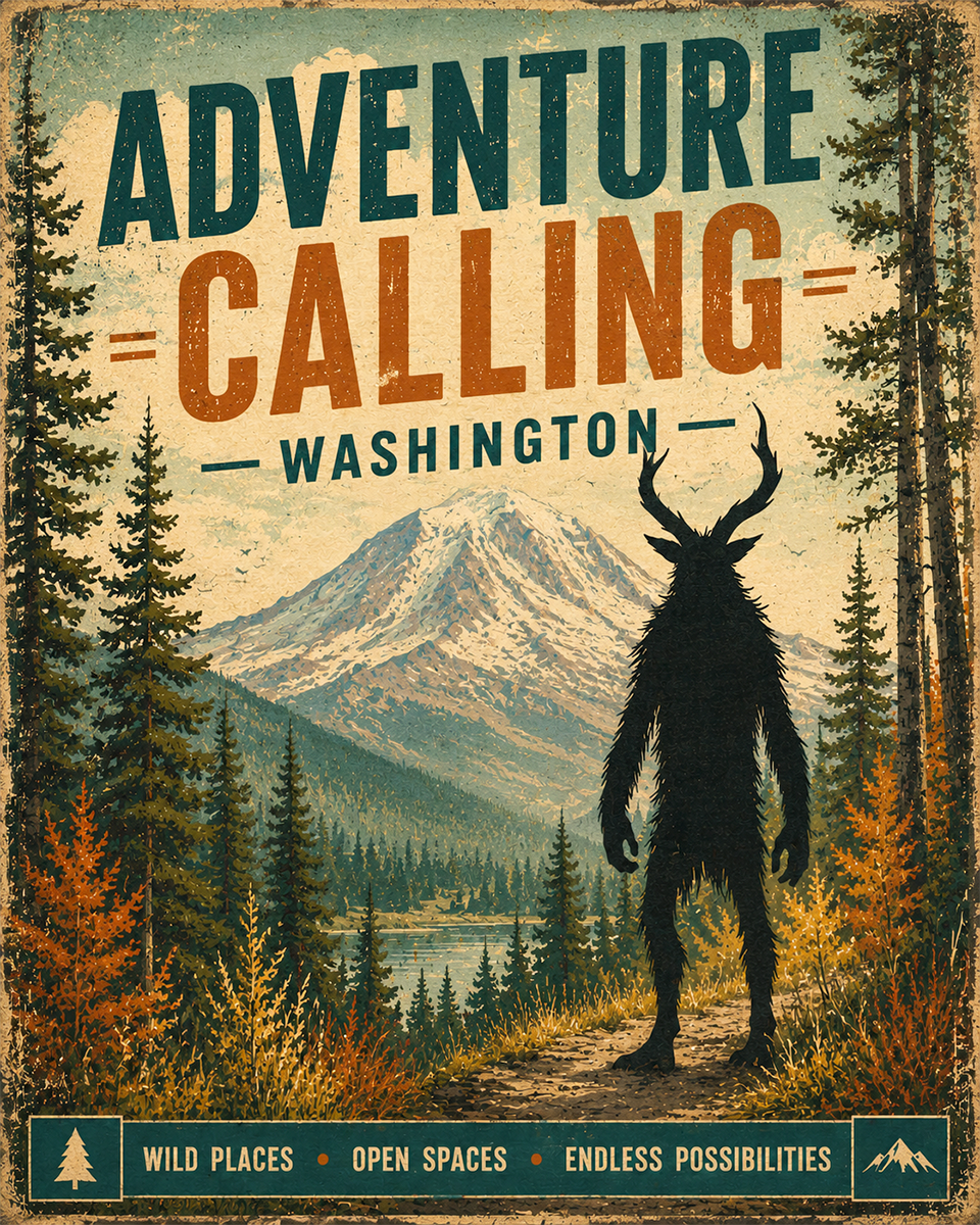 Cryptid Art - Washington - Adventure Calling