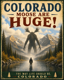 Cryptid Wall Art - Colorado Moose are Huge!