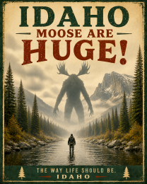 Cryptid Wall Art - Idaho Moose are Huge!