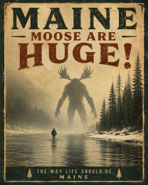 Cryptid Wall Art - Maine Moose are Huge!