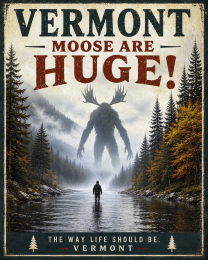 Cryptid Wall Art - Vermont Moose are Huge!