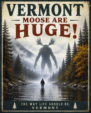 Cryptid Wall Art - Vermont Moose are Huge!