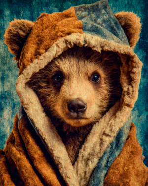 Cub in a Hoodie - Bear Art Print