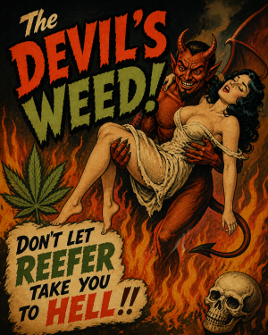 Devils Weed Lowbrow - Marijuana Poster