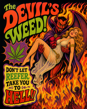 Devils Weed Psychedelic - Marijuana Poster