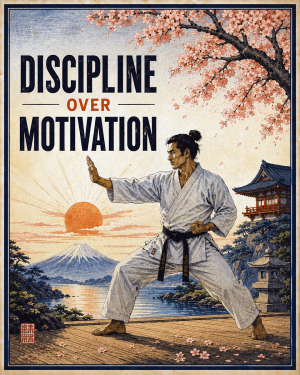 Discipline Over Motivation - Martial Arts Artwork
